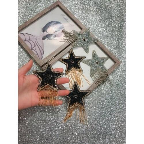 Star 2pcs rhinestone bead crystal sequins patches Shoes Bags applique decoration sewing on patch Clothing accessories Apparel