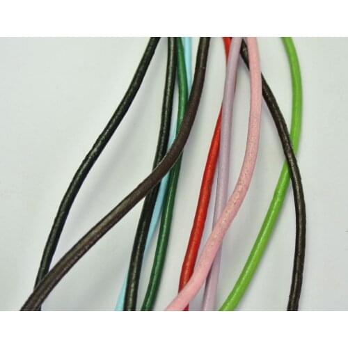10 Meters Mixed Color Round Real Leather Jewelry Cord 3mm