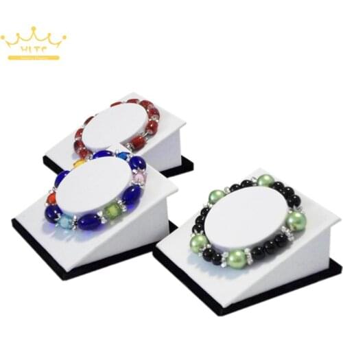 3pcs/lot Jewelry Display Bracelet Display Bangle Anklet Holder Stand White with Black Bottom