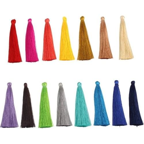 100 pcs/pack Silk Tassel Pendant Necklace Earring Findings 90mm Tassels For DIY Jewelry Making Accessories Mixed Colors