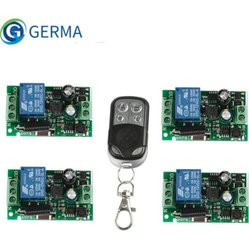 GERMA 433Mhz Wireless Remote Control Switch AC 85V ~ 250V 110V 220V 1CH Relay Receiver Module + RF Transmitter For Garage Door