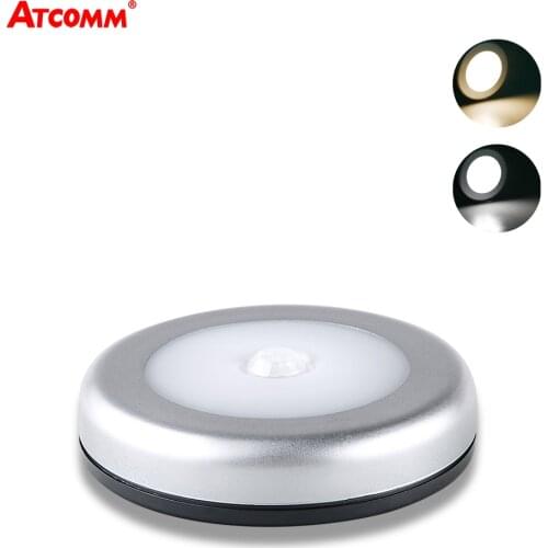 PIR Motion Sensor LED Under Cabinet Light AAA Battery Powered Easy Install Cordless Smart Night Lamp For Stairs Bedroom Corridor