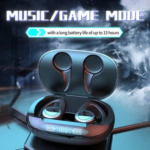 VG-T09 TWS Wireless Earphones Ear-mounted 500mah Charging Compartment LED Digital Display Music HD Call Bluetooth 5.1 Headset