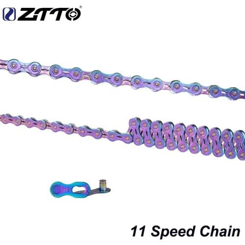 ZTTO MTB 11 Speed SLR Chain 11s Colorful Mountain Road Bicycle ultralight Durable missing link Rainbow Chains for parts for K7