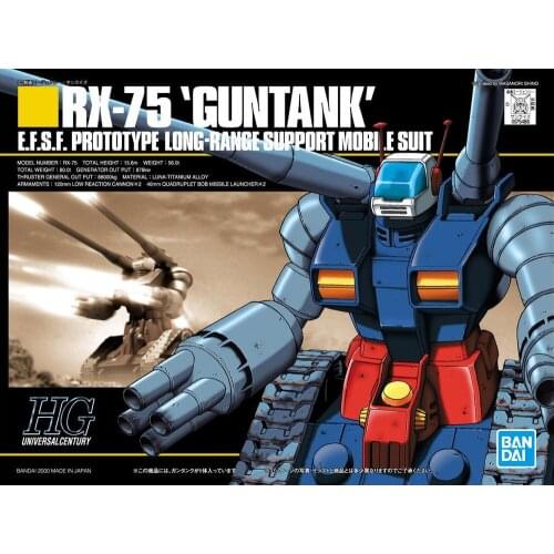 BANDAI GUNDAI 1/144 HGUC 007 RX-75 GUNTANK Gundam model kids assembled Robot Anime action figure toys