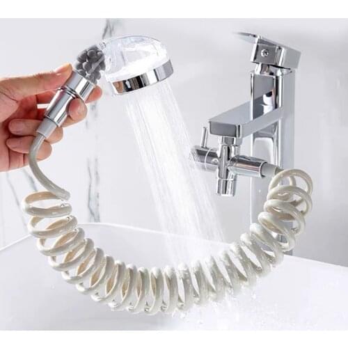 1.5m PVC Spring Flexible Shower Hose Head Set For Bathroom Shampoo Appliance Toilet Bidet Retractable Clean Appliance