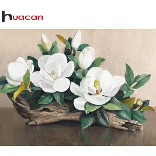 Huacan Full Drill Diamond Painting Kits Orchid 5d Diy Embroidery Cross Stitch Flower Home Decor Diamond Art