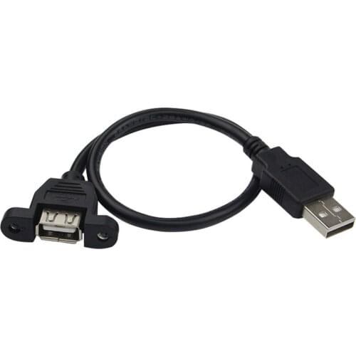 50cm USB Extension Cable with Screw Panel Mount USB 2.0 Male to Famale Cables Connectors For Computer Motherboard Panel Mount