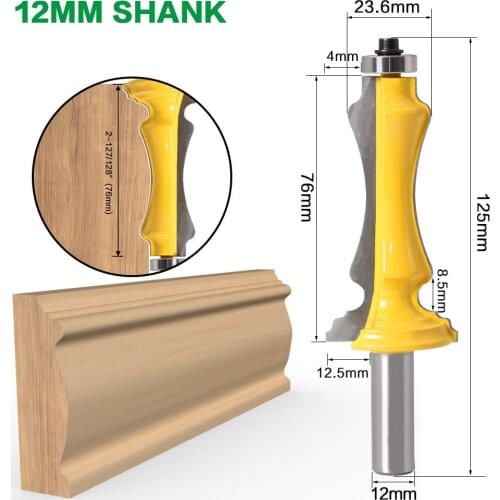 1/2" 12mm Shank Door & Window Casing Router Bit Line knife door knife Woodworking cutter Tenon Cutter for Woodworking Tools