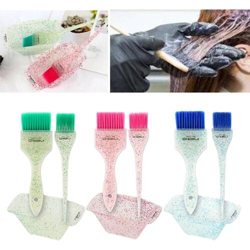 Hair Dye Brush Bowl Color Mixing Bowl Hair Dyeing Kit for Beauty Salon 3 piece Hair Coloring Dyeing Kit Bowl Brush