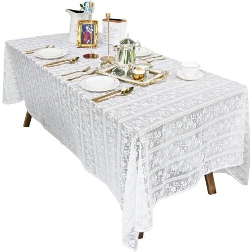 Handmade Crochet Cotton Tablecloth Rustic Garden Tea Table Cloth Home Textile Sofa Cover Table Mat Lace Tablecloth Table Cover