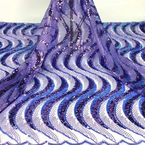 3D Tassel Sequins Fabric Embroidered Lace Tulle Multicolor Fabrics Evening Dress Sewing Gauze Skirt DIY Accessories 5Yards/Lot