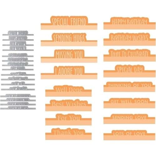 2021 New Common Phrases Letters Metal Cutting Dies Stencil Craft Die Cut Mould Decoration Template for Scrapbooking Design Model