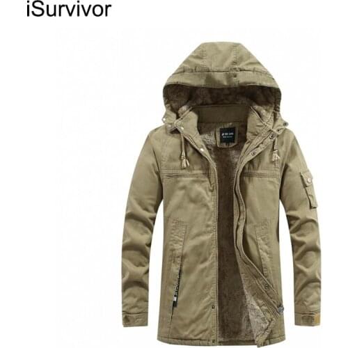 ISurvivor Pure Cotton Mens Hooded Solid Color Casual Loose Cotton And Linen Winter Mens Trend Casual Jacket Jacket