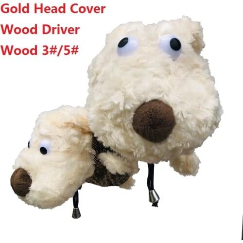 Cut Plush Dog Golf Head Cover For Driver Fairway Woods Club Headcover 1# 3# 5# Outdoor Sport Accessories Animal Cap Covers New