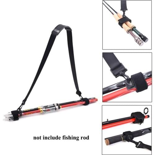 110cm Fishing Rod Carry Strap Sling Band Adjustable Shoulder Belt Travel Tackle Holder Portable Adjustable Carry Strap Equipment