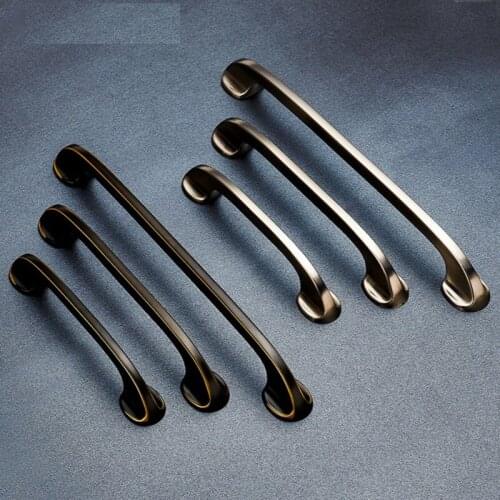 Handle Knobs for Dresser Zinc Alloy Cabinet Handle Wholesale Black Modern Minimalist Drawer Wardrobe Door Handle Furniture