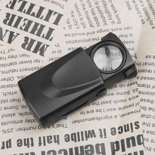 10X LED Folding Magnifier Mini Pocket Microscope Pull Type Jewelry Reading Loupe