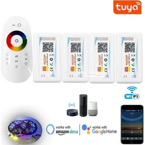 DC5-24V Led Smart Controller Tuya Wifi Wireless Single Color/CCT/RGB/RGBW/RGBCCT Voice Control For 2835 5050 led Strip Light