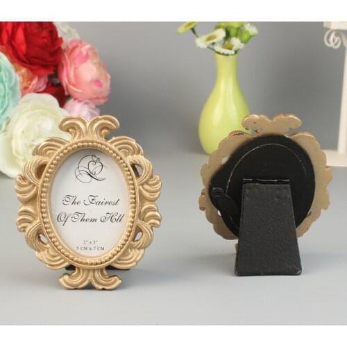 Vintage Oval Shaped Resin Small Photo Picture Frame DIY Craft Wedding Home Table Decoration