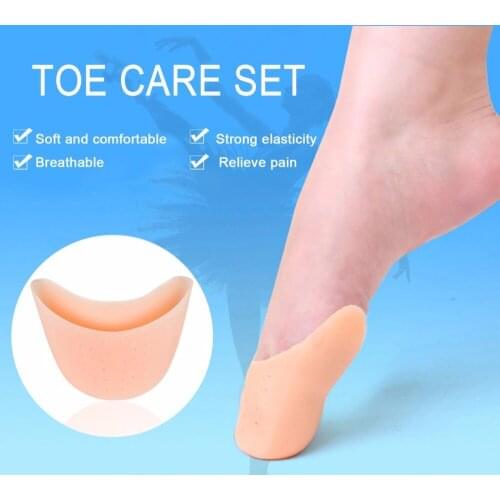 1 Pair Silicone Gel Toe Caps Soft Ballet Pointe Dance Athlete Shoe Pads Breathable Universal Pads For Girls Women Foot Care