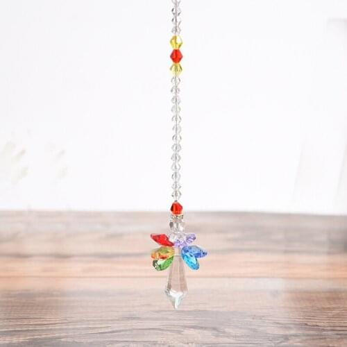 1PCS Chakra Crystal Suncatcher Glass Guardian Angel Rainbow Maker Home Garden Hanging Decoration