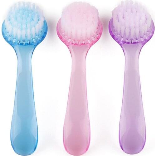 1pcs Professional Nail Art Dust Washing Brush Round Head Make Up Cleaning Brush with Cap Manicure Pedicure Tools