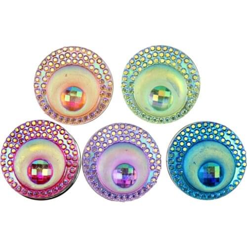 10pcs/lot Unisex 18mm Eye Resin Snap Button DIY Jewelry For Female Leather Bracelet Womens Charm Beads
