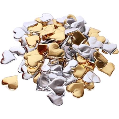 100pcs Wedding Decoration 3.5cm Gold / Silver Sponge Heart Shaped Confetti Throw Petals Valentine Gift Bridal Shower Hen Party-C