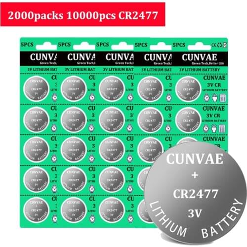 10000pcs CR2477 3V lithium batteries DL2477 ECR2477 LM2477 KCR2477 CR 2477 Button Coin Cell battery Lithium batteria