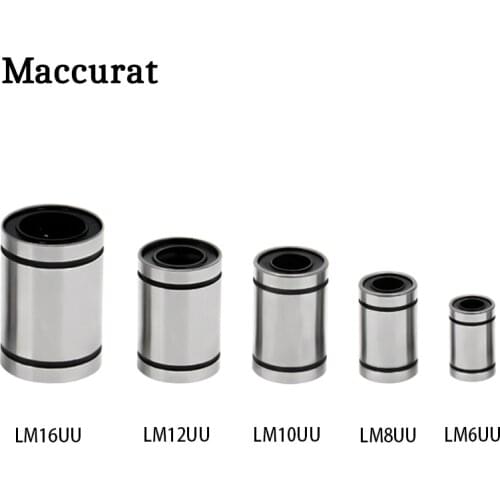 2pcs/lot Linear Ball Bearings LM6UU LM8UU LM10UU LM12UU 6mm 8mm 10mm 12mm Part Bush Bushing Steel 3D Printers Linear Shaft Parts