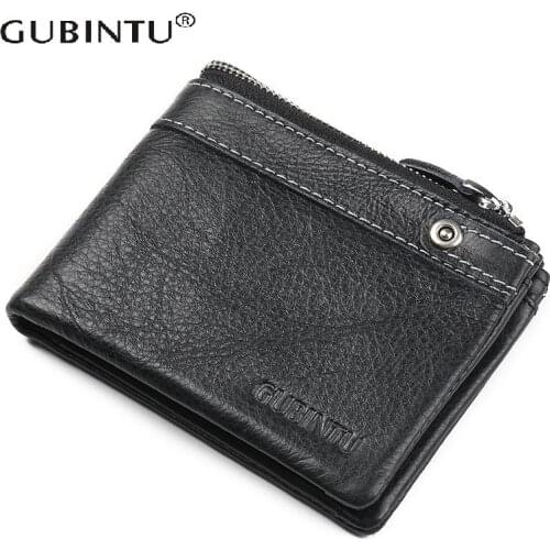 2020 Europe style Genuine Leather Wallets Zipper Purse for Man Black Vertical Horizontal Male Purses Genuine Leather Men Wallets