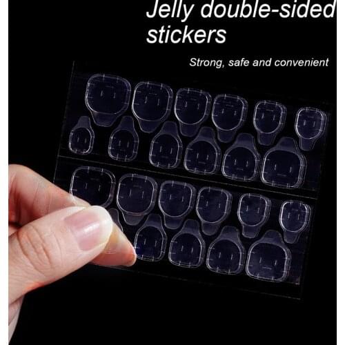24Sheet Nail Stickers Transparent Jelly Double Side Adhesive Tapes Glue Sticker False Nail Extension Sticker Manicure Tools