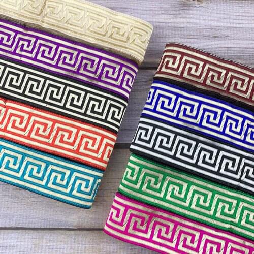 3 Yards 3.3cm Vintage Ethnic Embroidery Lace Trim Ribbon Boho Lace Trim For Clothes Curtain Accessories Embroidered DIY Fabric