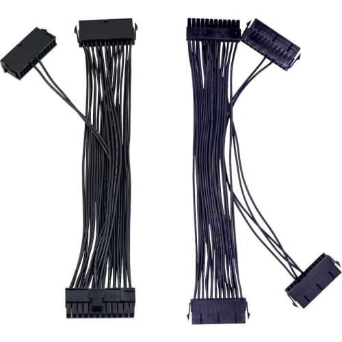 30CM Three Dual PSU Cable Extension Adapter ATX 20+4 24Pin Power Supply Sync Starter ADD2PSU Riser for GPU Miner Mining
