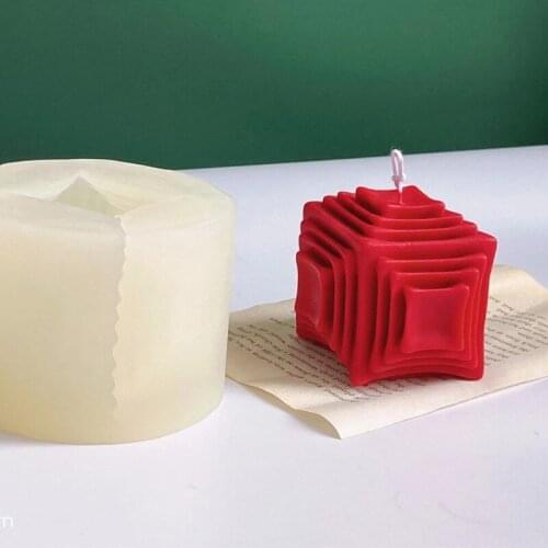 3D Rabbit Art Cube Magic Ball Silicone Handmade Scented Candle Mold DIY Square Honeycomb Aromatherapy Mould Supplies Decoration