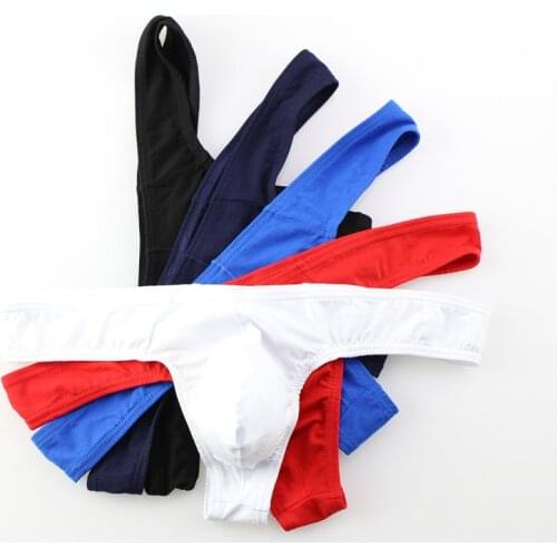 5PCS Men Thongs Cotton Bikini Gay Underwear Sexy Men String Bikini Briefs Cuecas Calzoncillos Hombre Slip Men Male Panties Thong