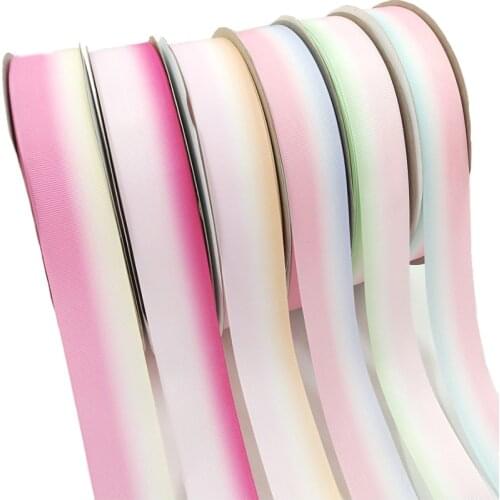 5yards/lot Gradient Thicken Grosgrain Ribbon for DIY Bow Craft Card Gifts Wrapping Supplies Party Christmas Ribbons(25/38mm)
