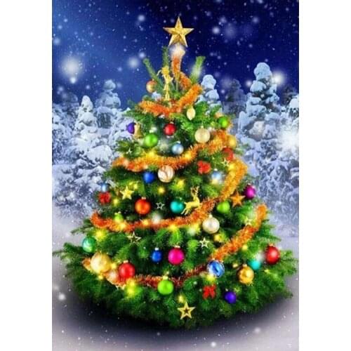 5d Diamond Painting Full Drill Square Snow Diamond Embroidery Rhinestone Picture Mosaic Christmas Tree Decoration New Year Gift