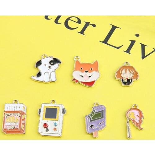 6pcs Japanese Style fun cute puppy little girl Drop Earrings For Women karaoke machine pendant DIY jewelry earrings material
