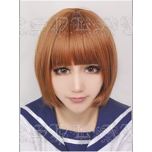 Anime KILL La KILL Mako Mankanshoku Cosplay Wigs Short Brown Heat Resistant Synthetic Hair Wig + Wig Cap