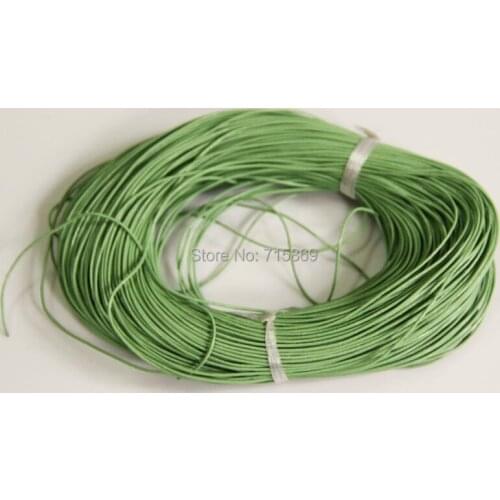 Free shipping 100 Meters 1mm Lime Green Round Real Leather Cord For DIY Bracelet and Necklace Rope