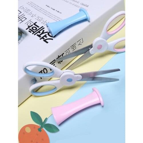Childrens Safety Scissors Hand made Small Scissors Circular Head Paper-cut Scissors Creative Small Size Student Art Stationery