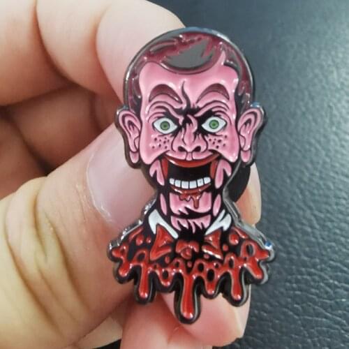 Mr. Bean Bloody Brooch rowan atkinson Badge scary meme enamel pin Horror Comic mash-up Jewelry