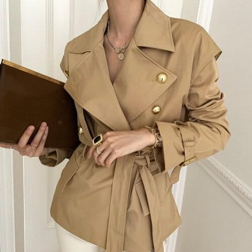 Double-breasted temperament short jacket