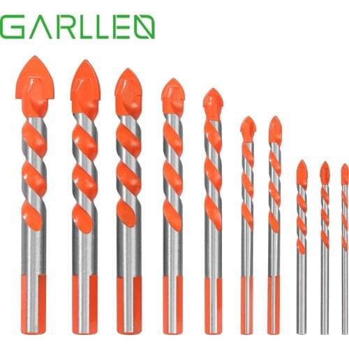 GARLLEN 10pc Multifunctional Drill Bit Ceramic Wall Glass Punching Hole Working Set for Ceramic Tile Glass Brick Wall Wood