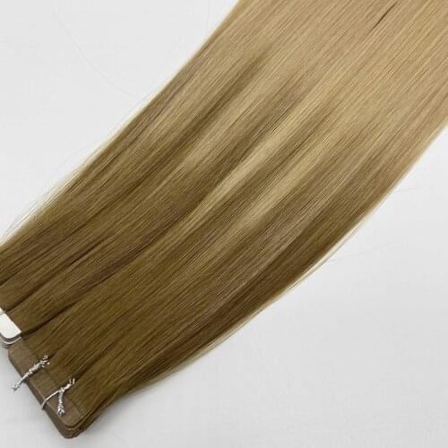 Bluelucky Hot Selling High Quality Balayage Color Remy Human Hair Seamless Tape In Extensions Straight 2.5g/Piece