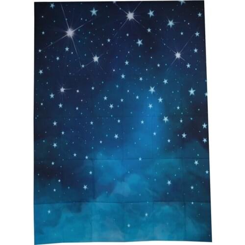 Quality 5x7ft Evening Blue Sky Photography Backdrops No Wrinkles Fantasy Stars Background For Children Birthday Photo Studio
