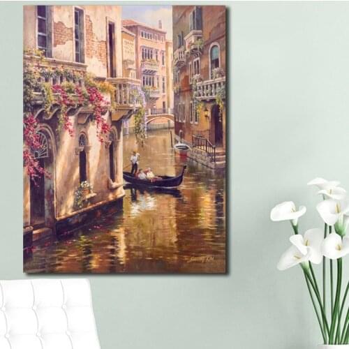 Classical Venice City Landscape Canvas Painting Digital Print Scenery Posters and Prints Wall Art Pictures for Living Room Decor