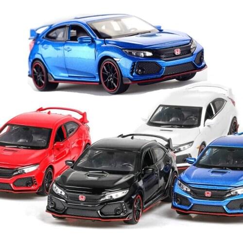 1:32 Sport Car TYPE-R Diecasts & Toy Vehicles Car Model With Sound Light Collection Car Toys For Boy Children Gift V036